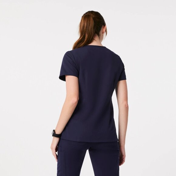 Figs Women's Catarina One Pocket Scrub Top in Navy, Size Small - Picture 4 of 8